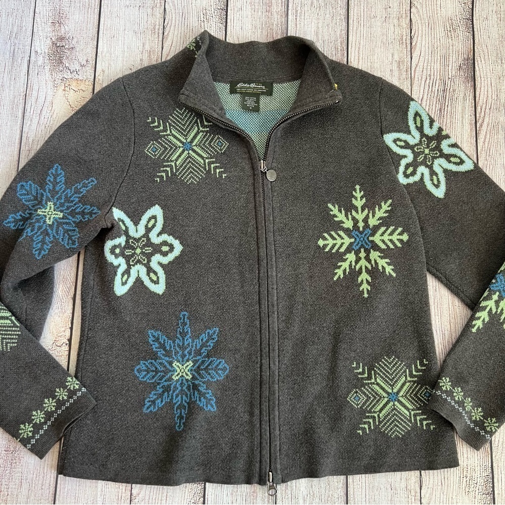 Eddie Bauer Zipper Sweater Medium Petite